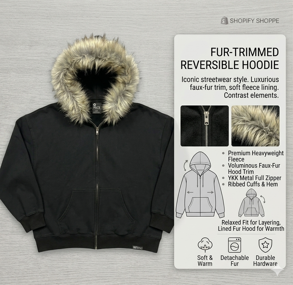 Y2K Zip up Hoodie Faur Collar