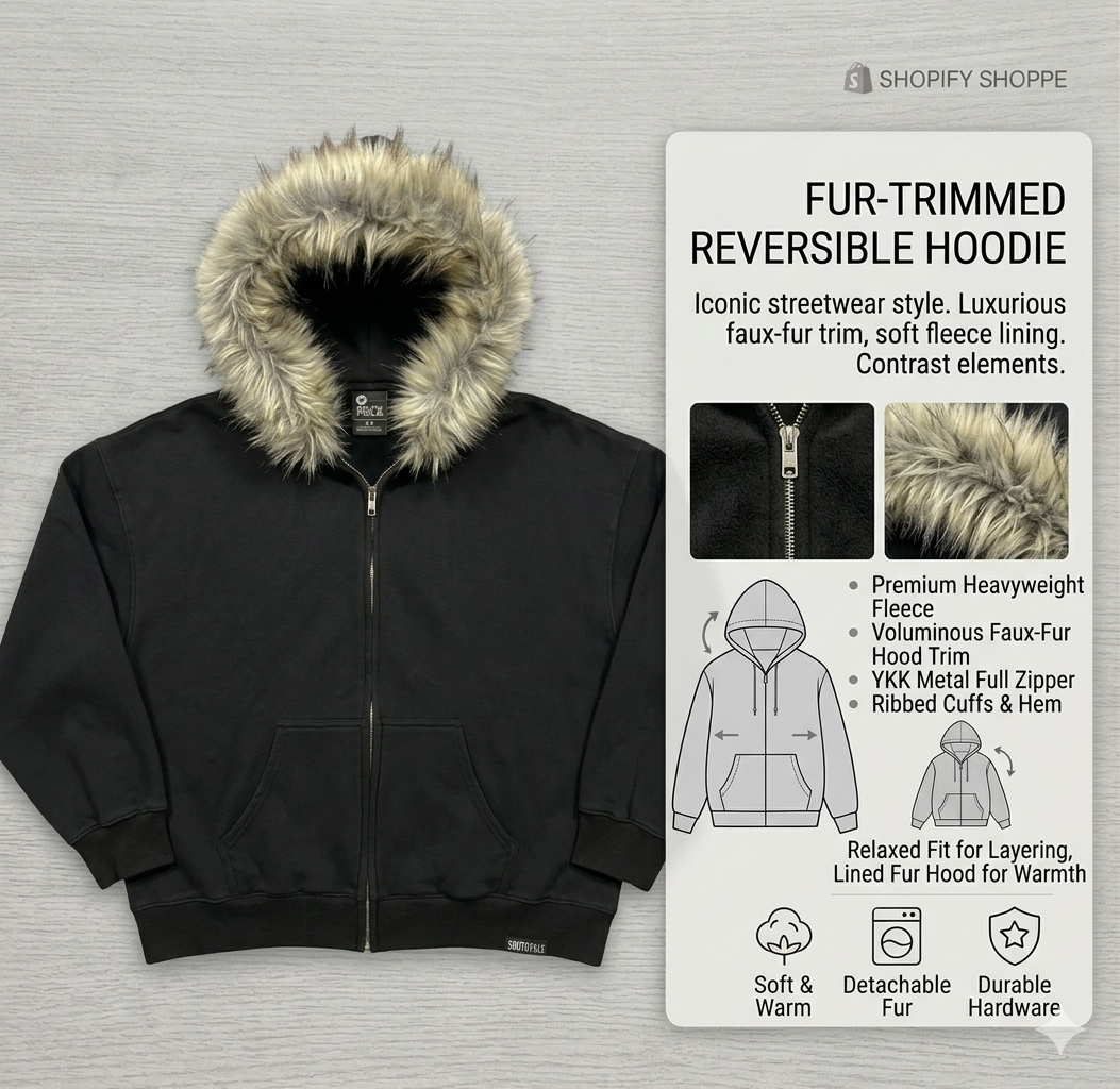 Y2K Zip up Hoodie Faur Collar