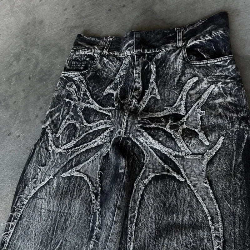 Y2K baggy spider pants