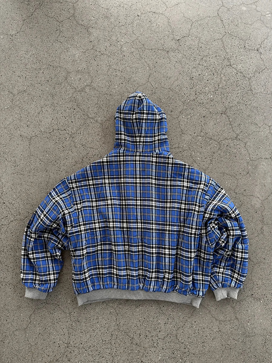 Reversible vintage plaid hoodie