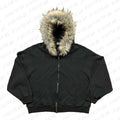Y2K Zip up Hoodie Faur Collar