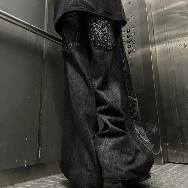 Y2K baggy spider pants
