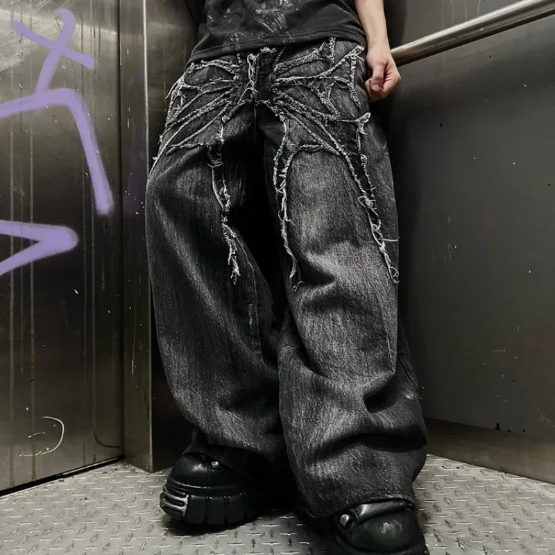 Y2K baggy spider pants